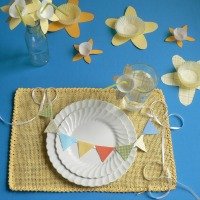 Mini Paper Bunting with Spring Table Decor
