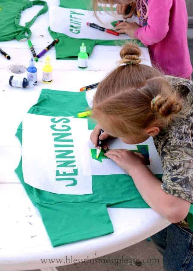 freezer paper stencils for kids shirt craft