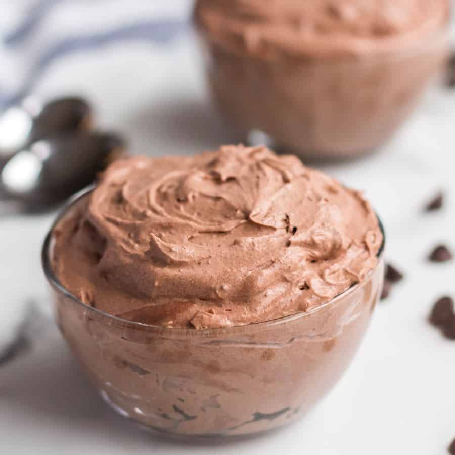 Thick and creamy homemade chocolate mousse made with just 4 simple ingredients and whipped into a perfect fluffy chocolate dessert.