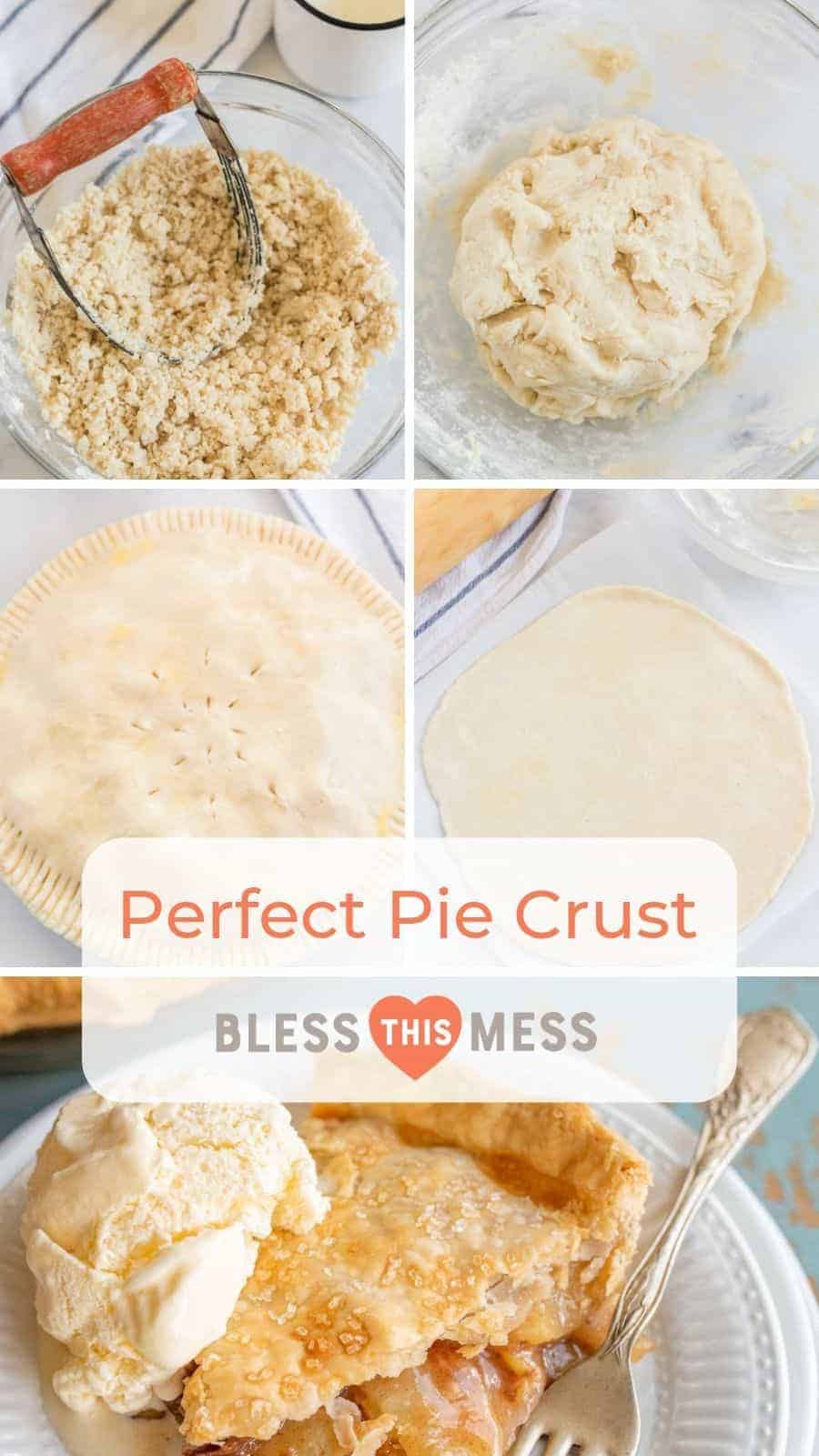 This Perfect Pie Crust (made with shortening and butter) comes together with just a few ingredients, one of which may just surprise you: vinegar. 