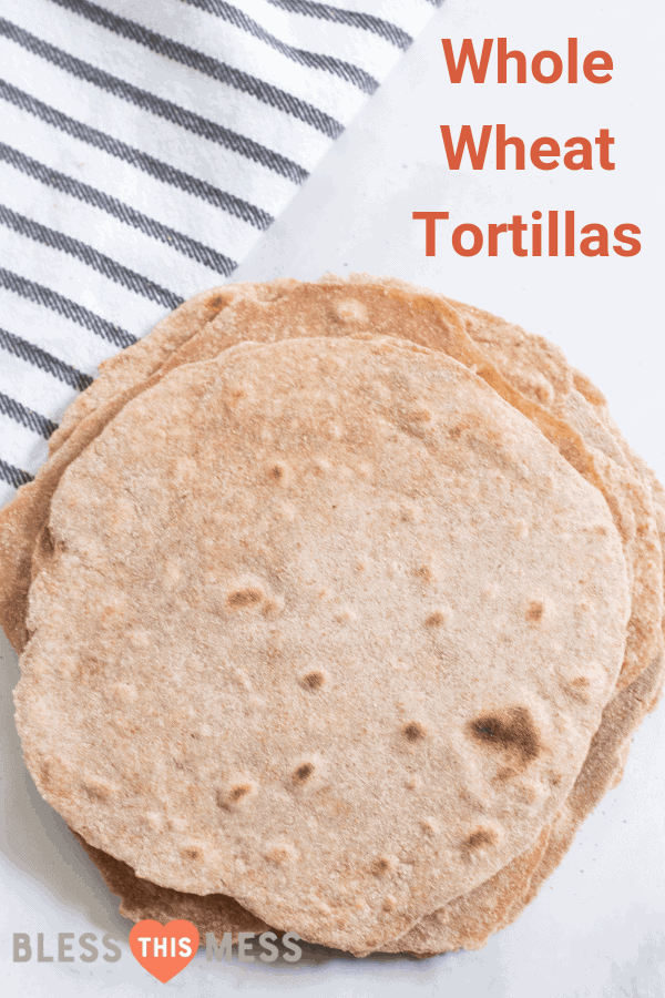 Hearty and healthy, whole wheat tortillas are beyond simple to make and go great with bold flavored wraps, tacos, and gyros! 