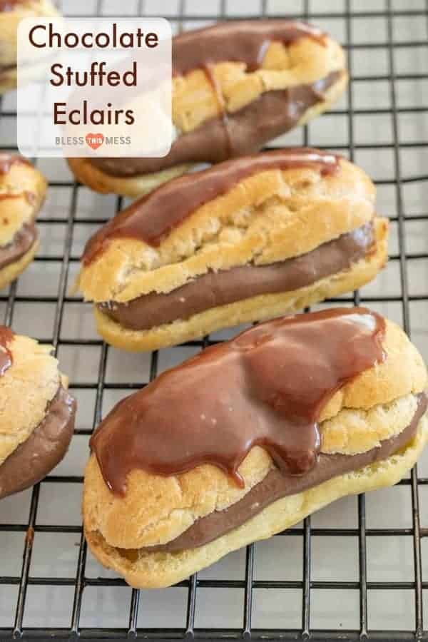 Homemade Chocolate Eclairs Recipe with Chocolate Custard