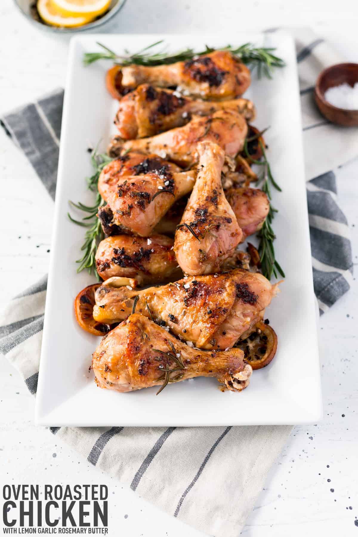 Simple Oven Roasted Chicken Drumsticks made with butter, garlic, herbs, and more. This simple dish will be on the dinner in 40 minutes or less! 