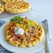 Taco Topped Cornbread Waffles