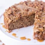 Old Fashioned Oatmeal Cake with missing slice