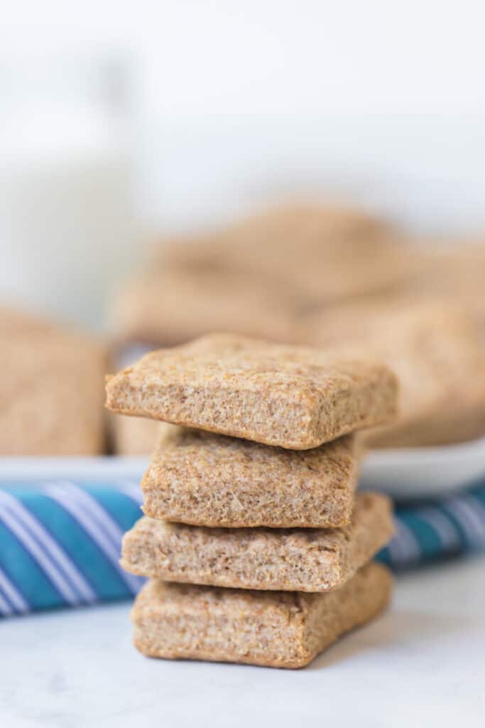 stack of rustic home made graham crackers