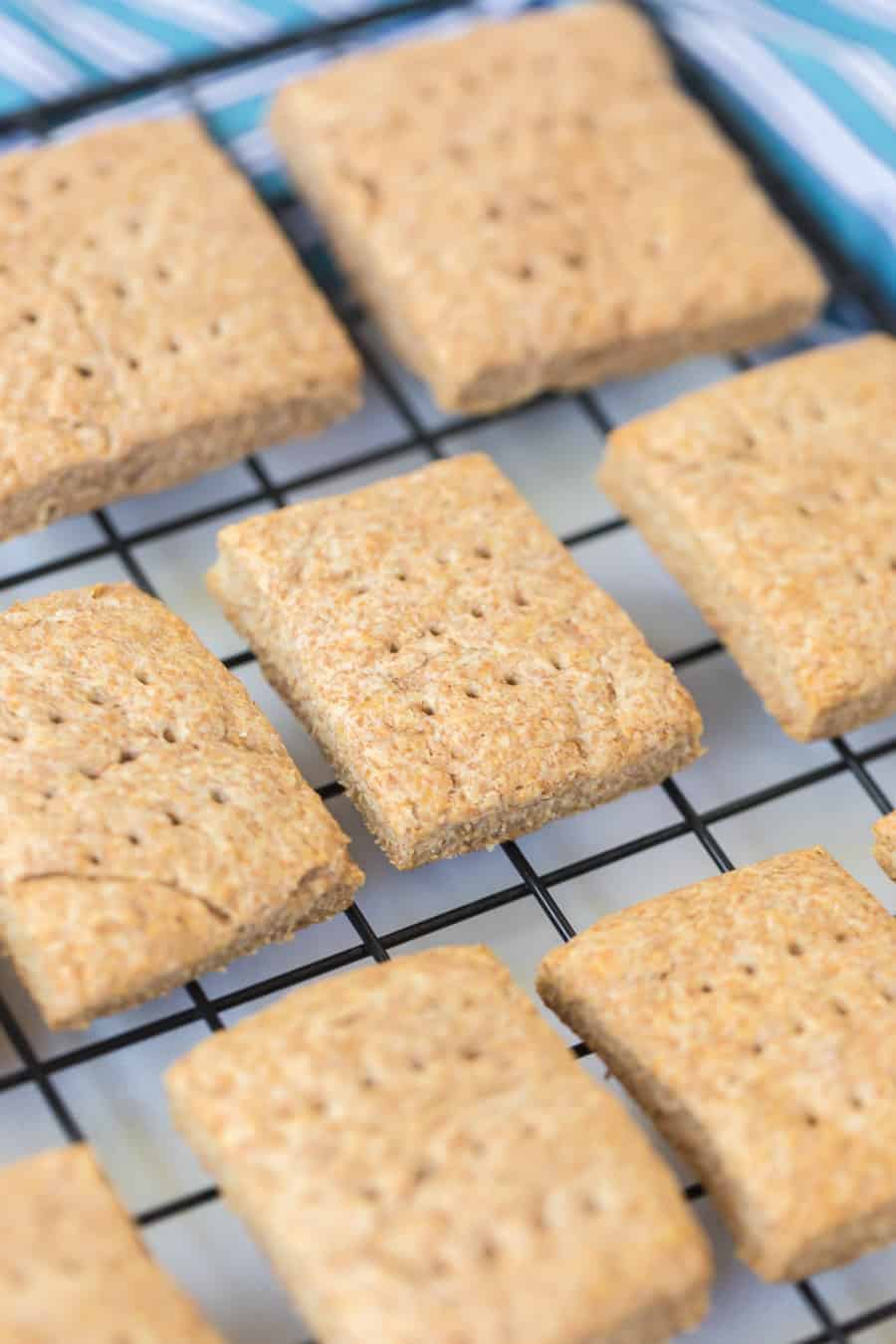 simple graham crackers on cooling rack