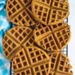 Whole Wheat Pumpkin Waffles featuring pumpkin spice waffles recipe.
