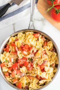 Creamed Pasta with Bacon and Vegetables