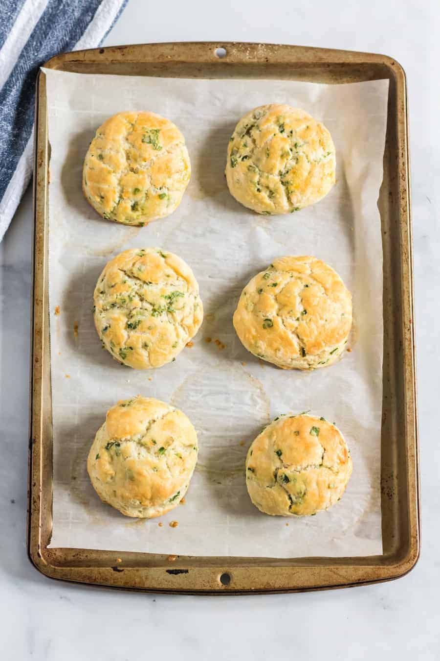 Buttery and flakey, Homemade Chive Biscuits melt in your mouth and have a just-perfect, subtle oniony taste that goes great with any meal of the day.