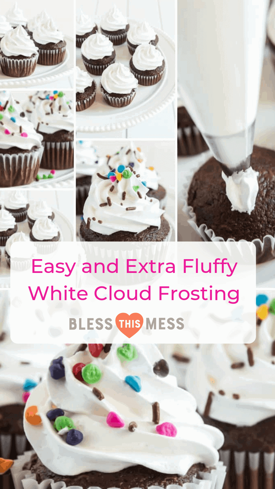 My mom's Easy and Extra Fluffy White Cloud Frosting is a light and bright, not-too-sweet topping to douse on cupcakes and cakes of all varieties!