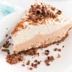 Creamy and chock-full of peanut butter, this No Bake Peanut Butter Pie has a chocolate crust and chocolate shavings on top to finish things off with perfection!