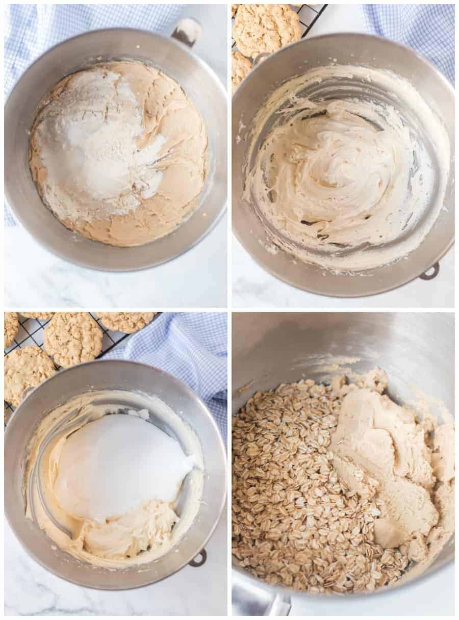 how to make oatmeal cream sandwich cookies collage image