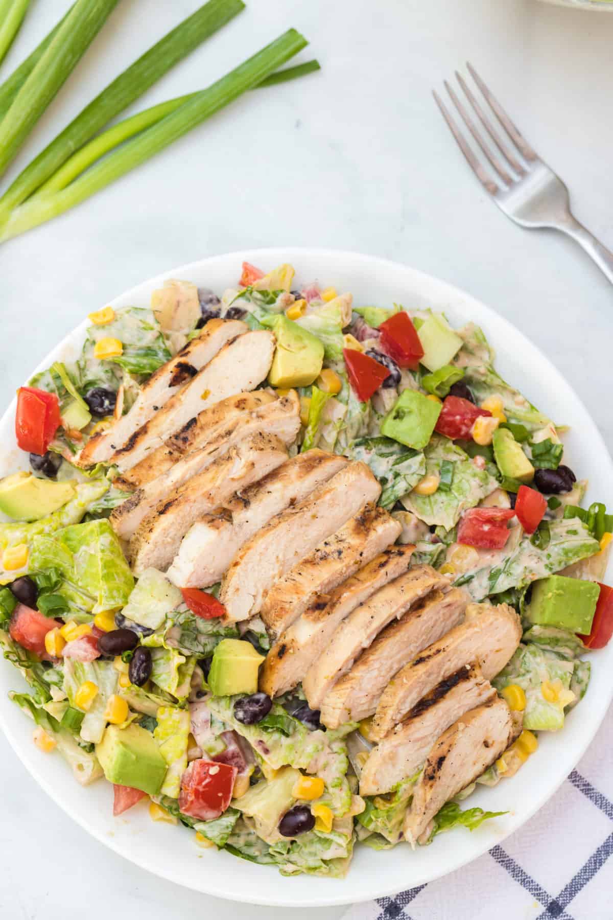 Barbecue Ranch Grilled Chicken Salad — Bless this Mess