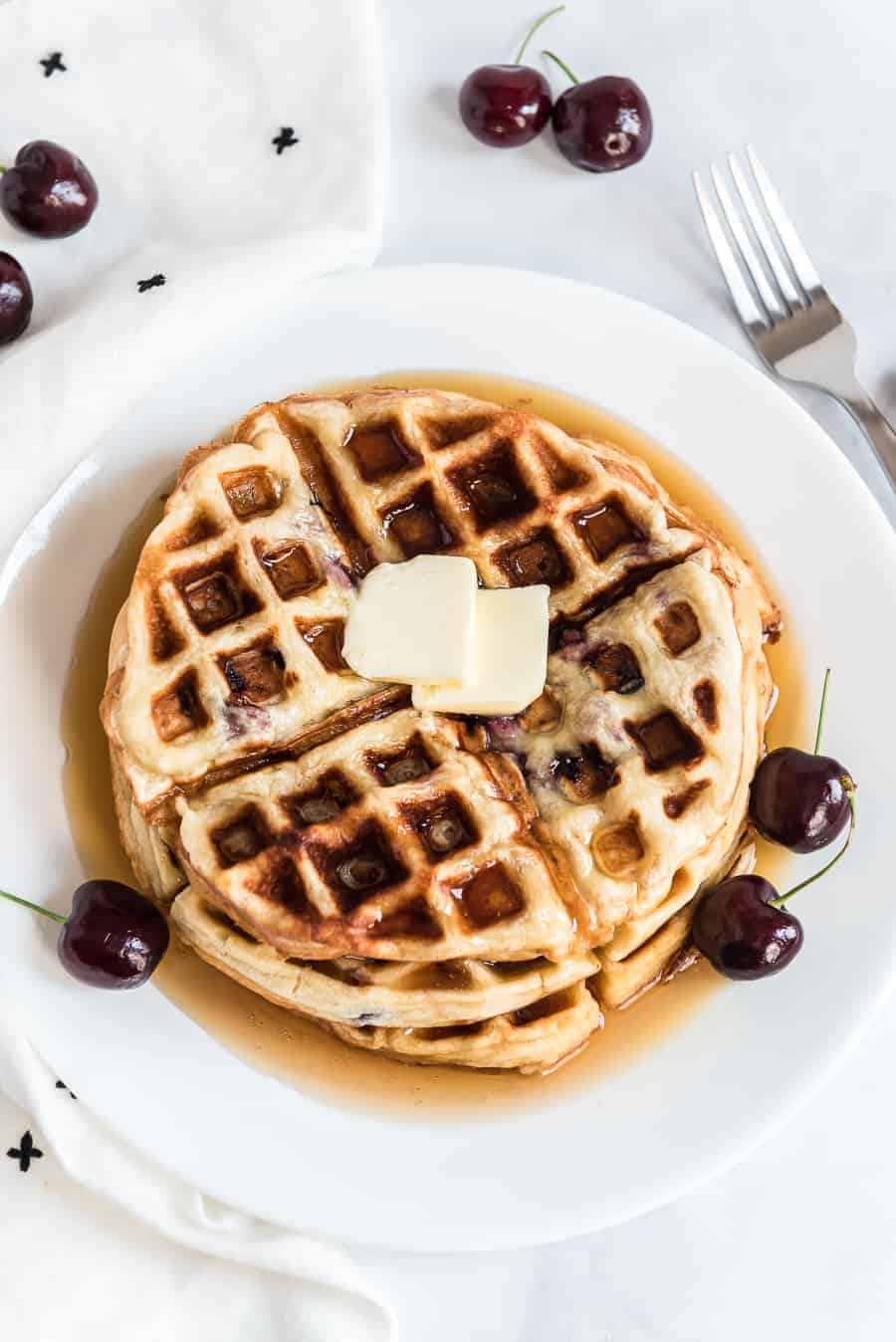 Sweet Cherry Waffles Recipe 