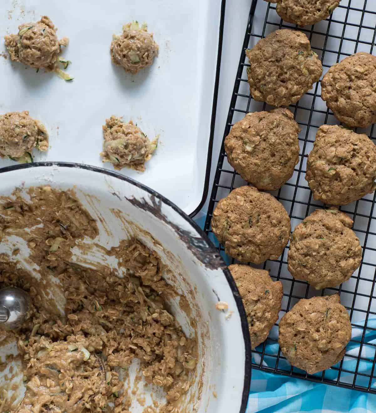 Zucchini Oatmeal Cookies are surprisingly light and fluffy cookies made from oats and shredded zucchini.