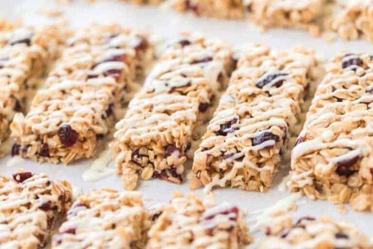 White Chocolate and Cranberry Granola Bars — Bless this Mess