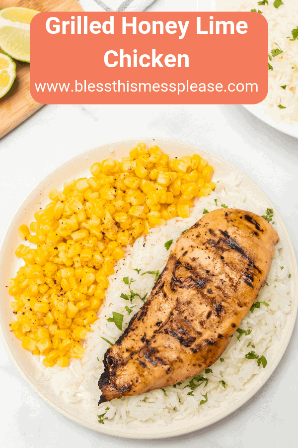 Grilled honey lime chicken breast is bright, sweet, and smoky, and is just as delicious on its own as a main dish as it is on top of salads, tacos, or anything else!
