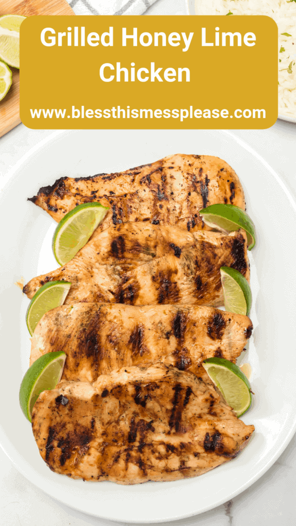 Grilled honey lime chicken breast is bright, sweet, and smoky, and is just as delicious on its own as a main dish as it is on top of salads, tacos, or anything else!