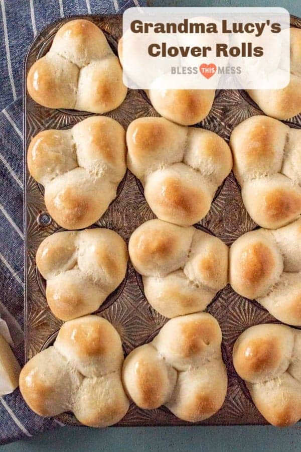 grandma lucy's clover rolls recipe pin