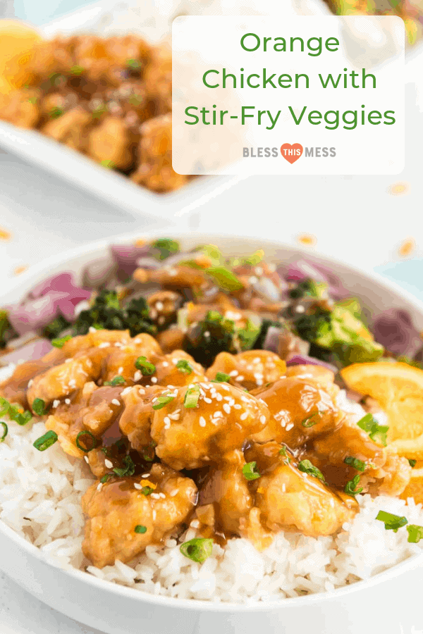 Orange chicken with stir-fry veggies