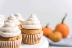 Pumpkin Cupcakes with Whipped Cinnamon Icing