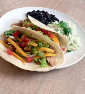 Slow Cooker Pork Tacos with all the extras