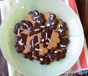 Dark Chocolate Dipped Cookies with Crystallized Ginger