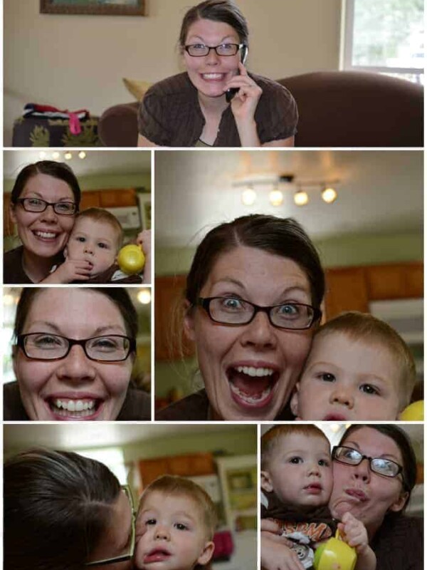 photo collage of Melissa and the baby