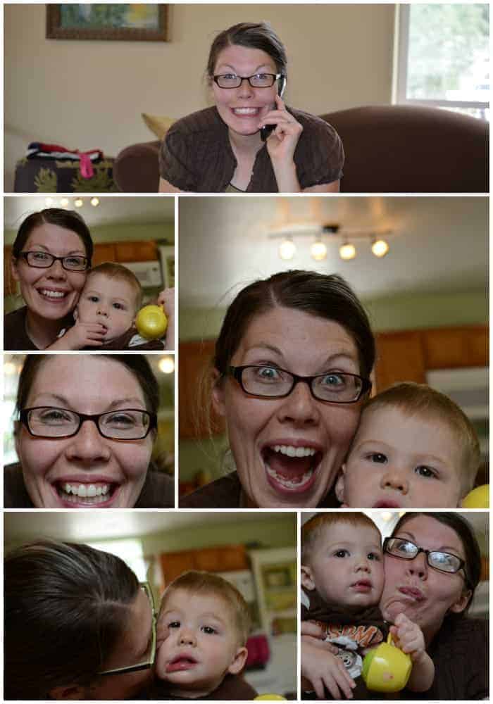 photo collage of Melissa and the baby