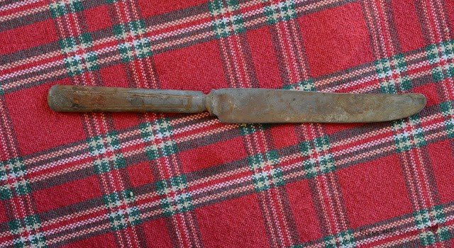 found this old butter knife in the wall of our home reno