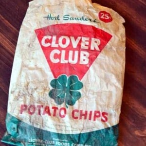 our biggest mess: Things found in the wall of the house, and old potato chop bag from "Clover Club" costing only $.25 cents