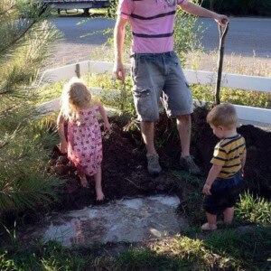 dad and two kids