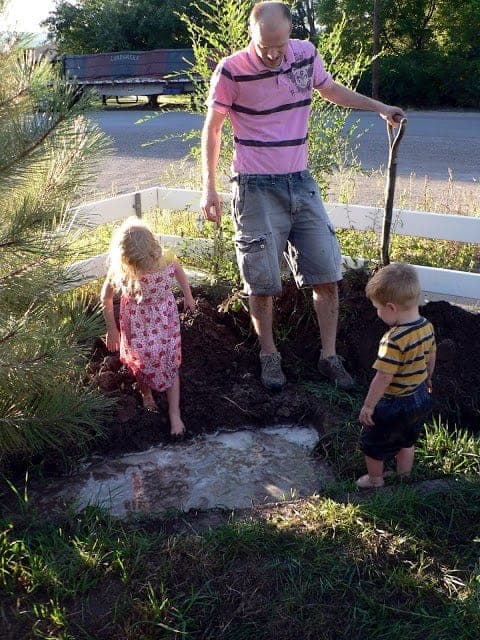 dad and two kids