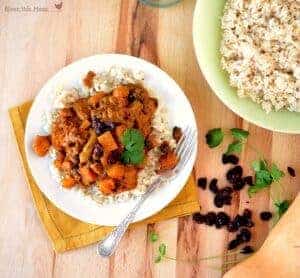 Curried Coconut Chicken with Squash and Dried Cherries
