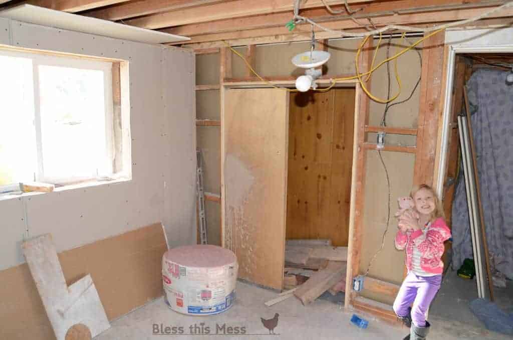 closet in basement, how we remodeled our basement, before and after pictures house remodel