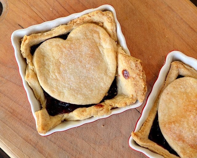 Raspberry cobbler made with black raspberries and a flaky pie crust is a favorite family dessert passed down by my Grandmother.