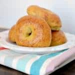 Plate of plain bagels