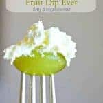 Picture of fruit dip on a grape