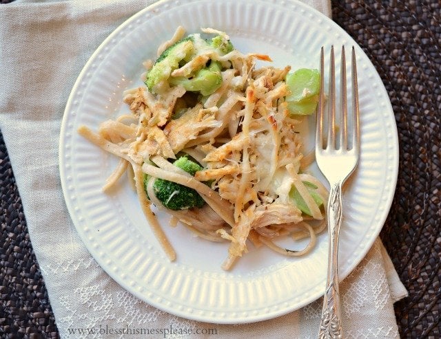 Healthy Tetrazzini with Chicken and Broccoli
