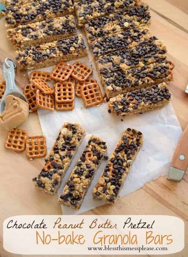 chocolate peanut butter granola bars, homemade granola bar recipe