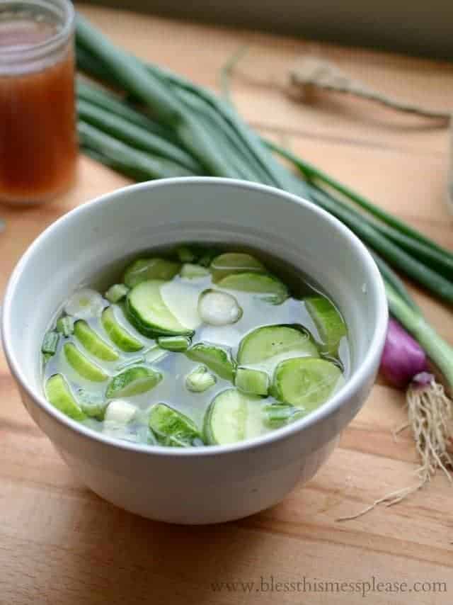 Quick and easy pickled cucumbers with onion made in the refrigerator; our favorite way to use summer cucumbers!