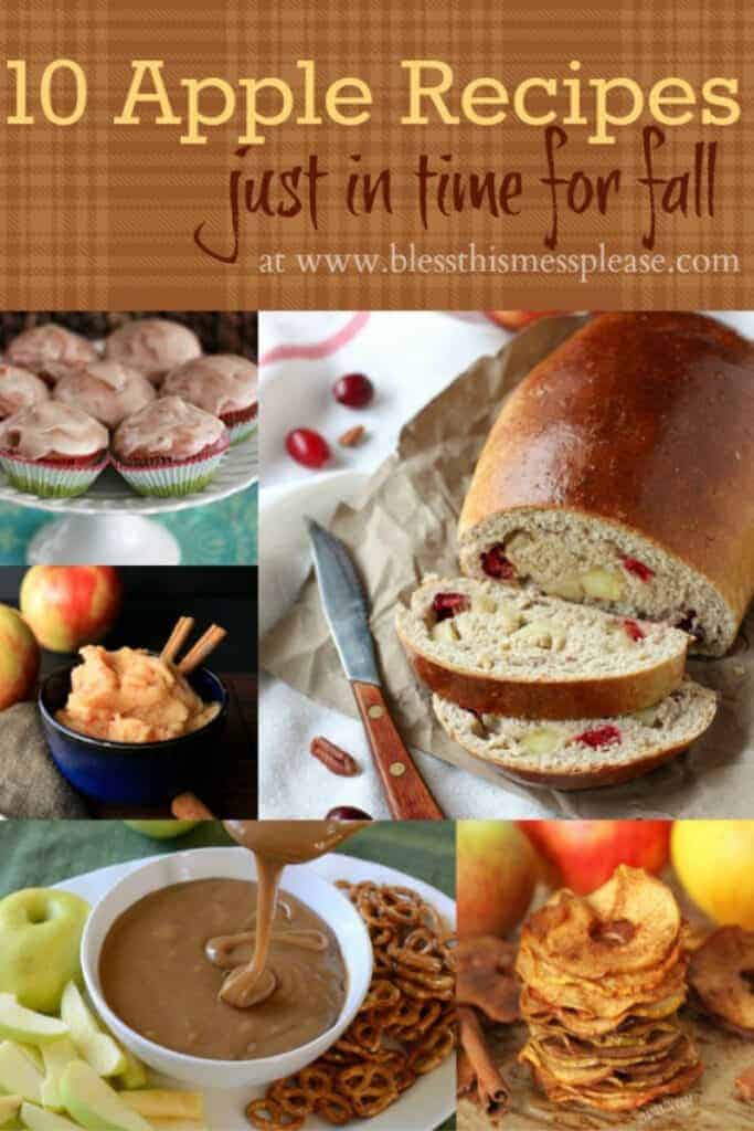 Title Image for 10 Apple Recipes Just in Time for Fall with examples of 5 apple recipes