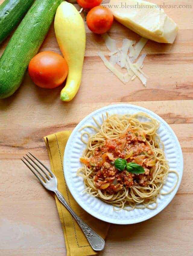garden vegetable pasta sauce