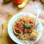 Bowl of vegetable pasta