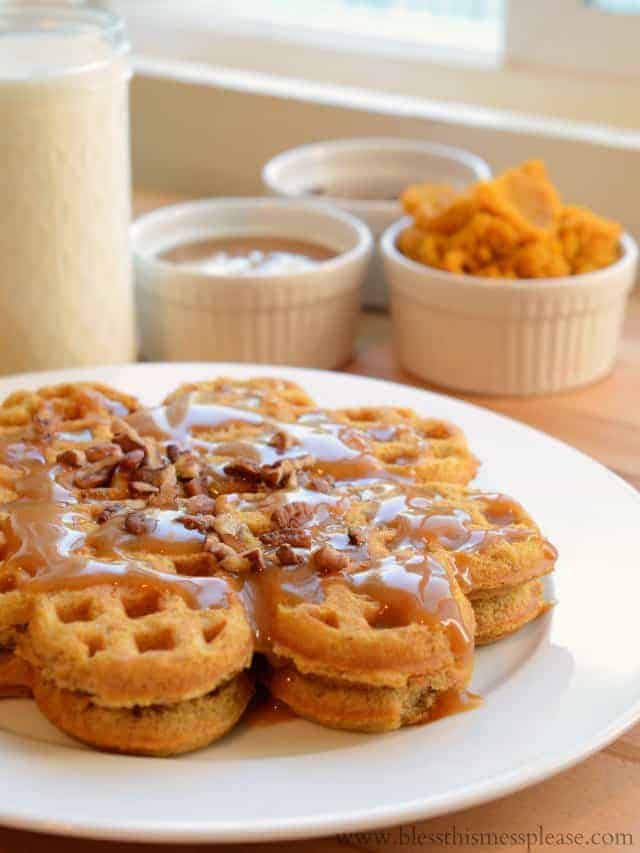 Pumpkin Caramel Spice Waffles Recipe