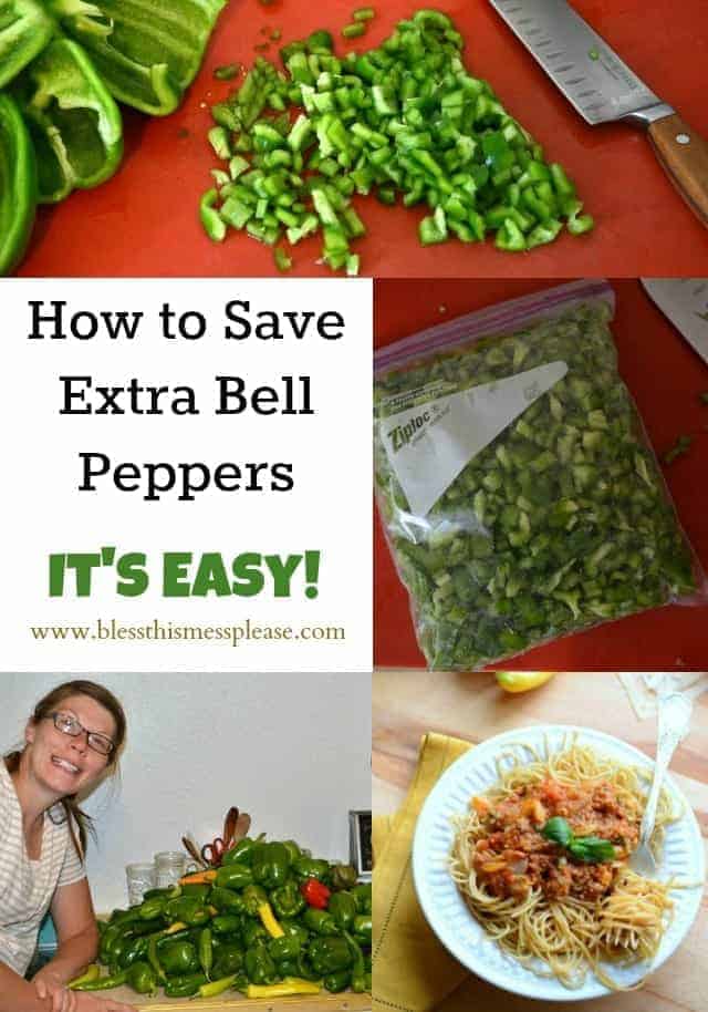 text reads "how to save extra bell peppers"