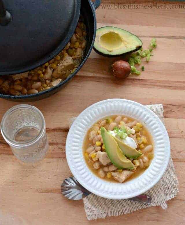 Quick, Easy, and Healthy White Chicken Enchilada Soup — Bless this Mess