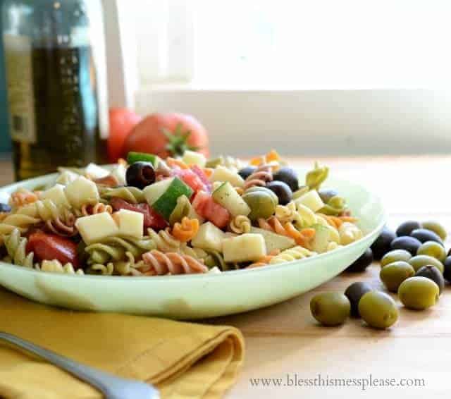 Image of The Best Pasta Salad on a Plate