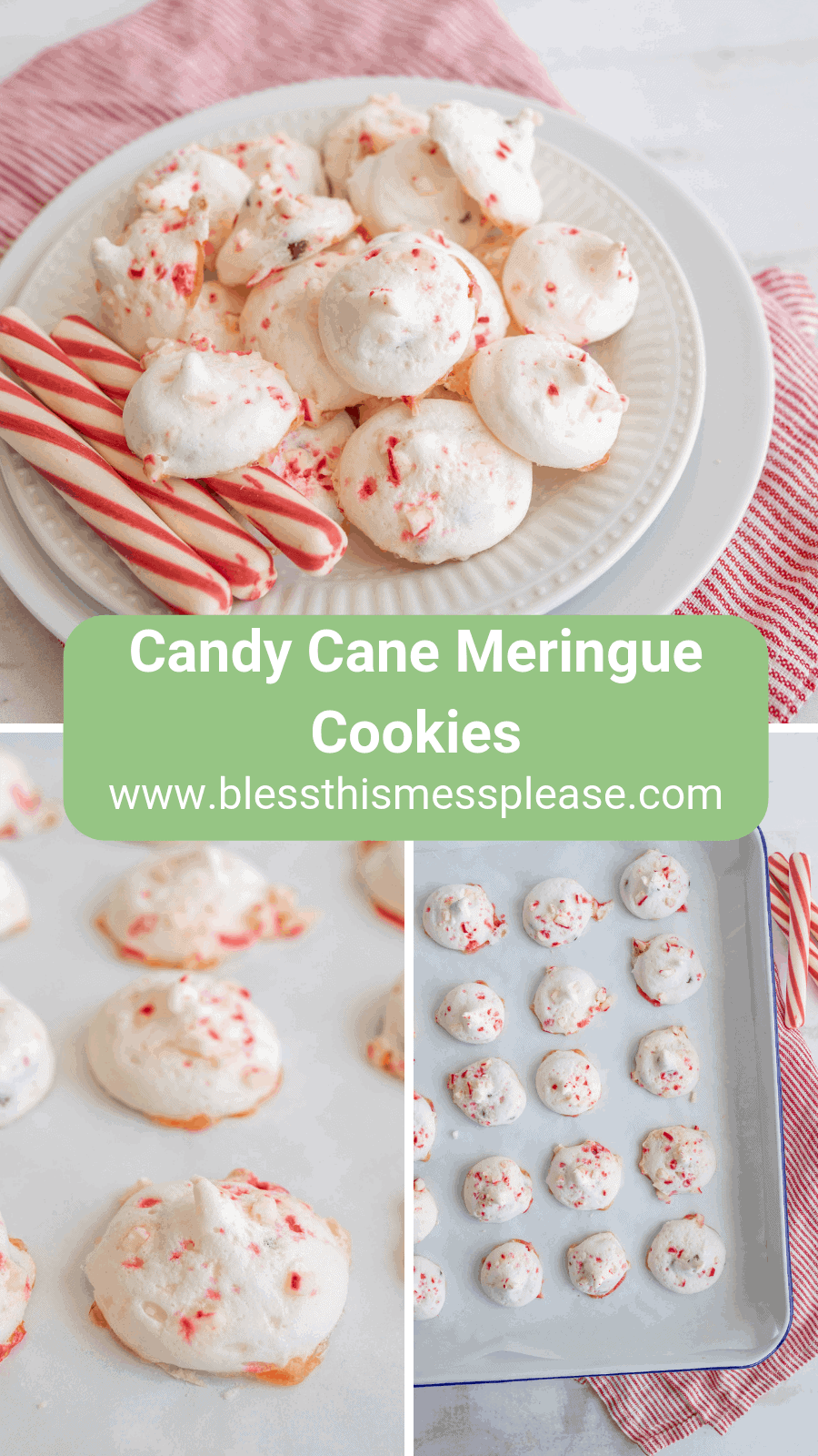 Candy Cane Meringue Cookies | Gluten Free Christmas Cookies Recipe